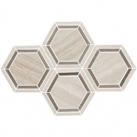 Limestone Chenille White 6 Hexagon Mosaic Honed L191