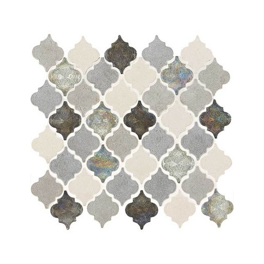 Decorative Accents Gris Et Blanc Baroque Arabesque Mosaic DA19