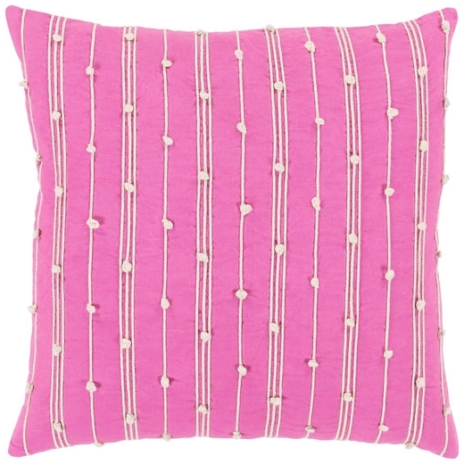 Surya Accretion Pink Textured Stripe Coastal Throw Pillow ACT003