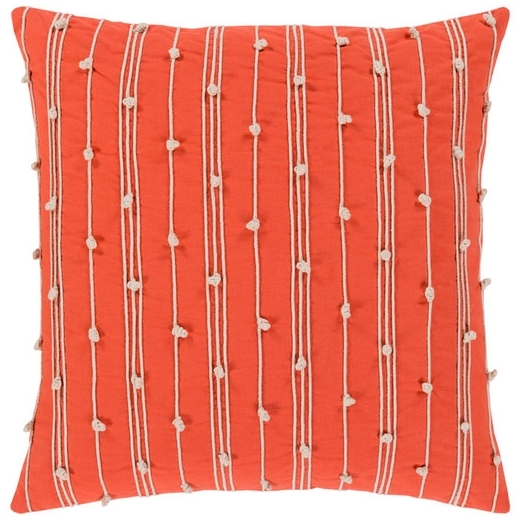Surya Accretion Orange Textured Stripe Coastal Throw Pillow ACT005