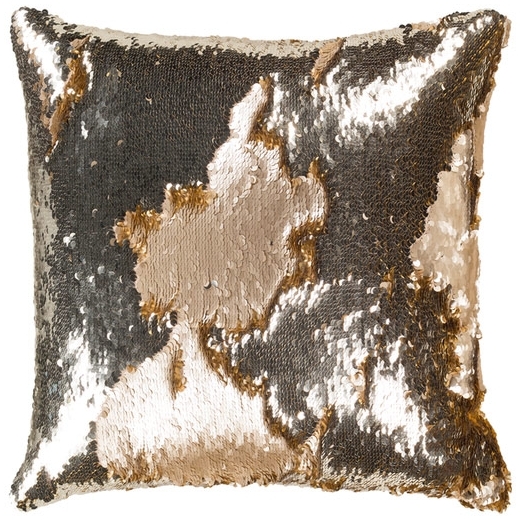 Surya Andrina Gold Sequin Texture Throw Pillow ADN001
