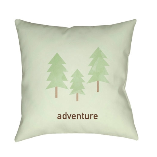 Surya Adventure White Nature Scandinavian Throw Pillow ADV001