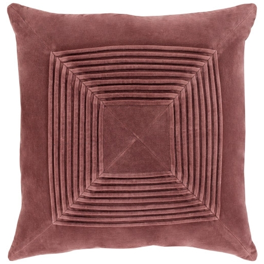 Surya Akira Red Textured Stripe Squares Throw Pillow AKA003