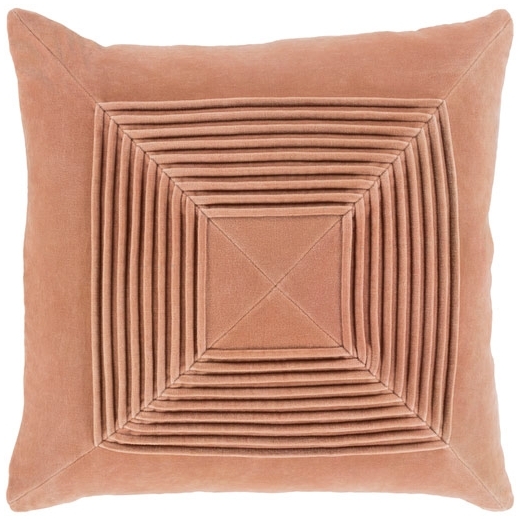 Surya Akira Peach Textured Stripe Squares Throw Pillow AKA005
