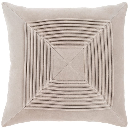 Surya Akira Beige Textured Stripe Squares Throw Pillow AKA006