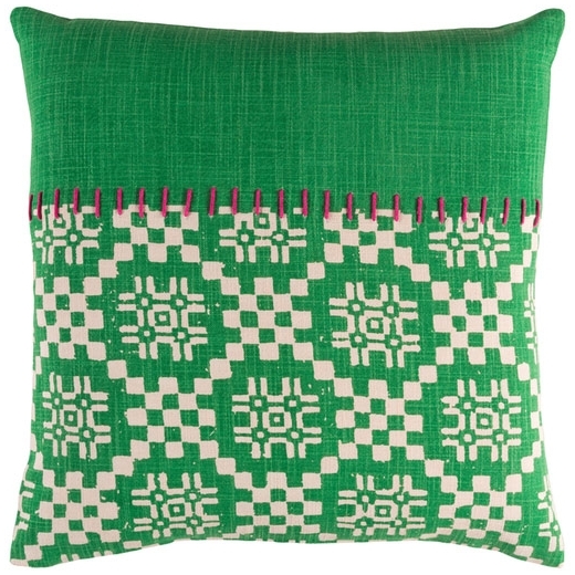 Surya Delray Green Scandinavian Throw Pillow DEA001