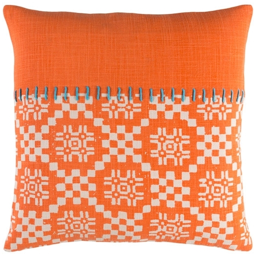 Surya Delray Orange Scandinavian Throw Pillow DEA002