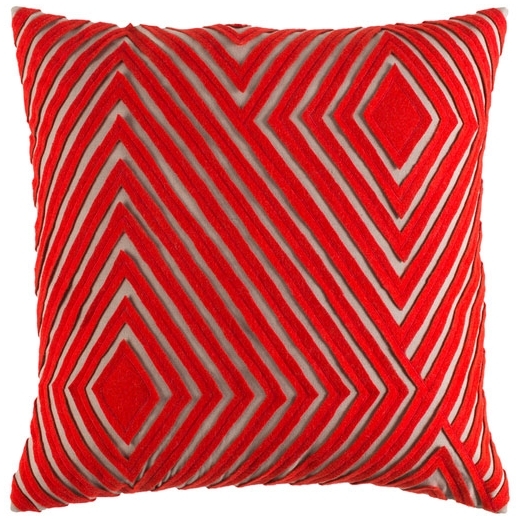Surya Denmark Orange Geometric Mid-Century Throw Pillow DMR002