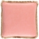 Surya Ellery Pink Fringe Throw Pillow ELY003