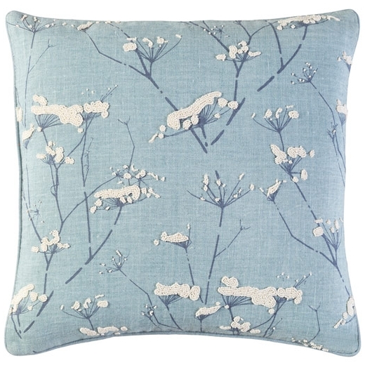 Surya Enchanted Blue Nature Scandinavian Throw Pillow EN001