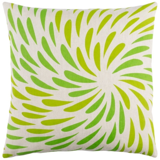 Surya Eye of the Storm Green Abstract Scandinavian Throw Pillow ES003