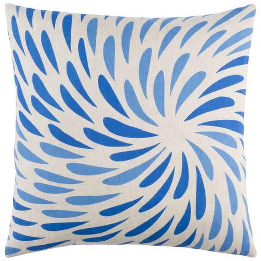 Surya Eye of the Storm Blue Abstract Scandinavian Throw Pillow ES005