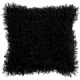 Surya Nitro Black Fur Shag Throw Pillow FA061