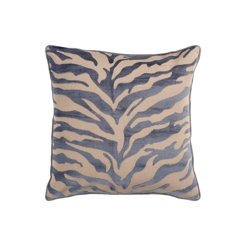 Surya JS032 Velvet  Zebra  Beige Animal Print Throw Pillow 