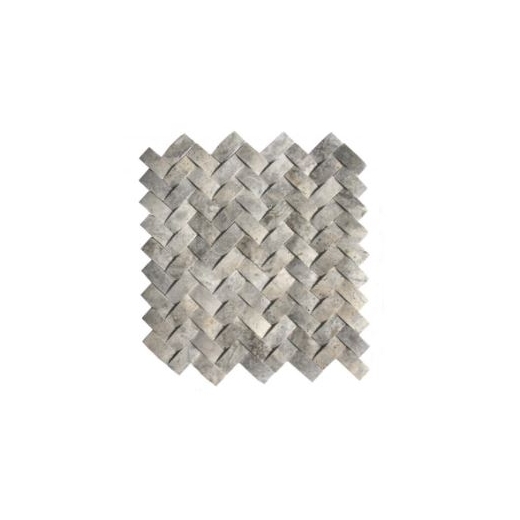 Soci Silver Concave Herringbone Tile SSV-604