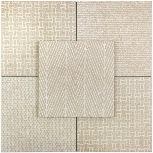 Soho Studio Patchwork Taupe 8x8 Fabric Tile