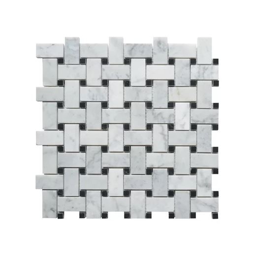 Milstone Bianco Carrara Honed 1x2 Basketweave Tile ML3233050