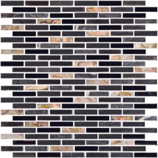 Milstone Black Naomi Interlocking Mosaic Tile ML790844230