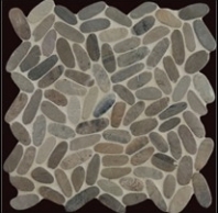 Milstone Beachstone Dark Grey Oval Mosaic Tile ML794000730D