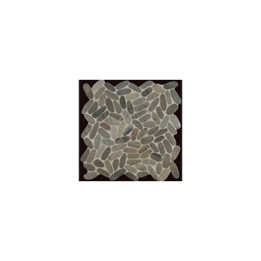 Milstone Beachstone Dark Grey Oval Mosaic Tile ML794000730D