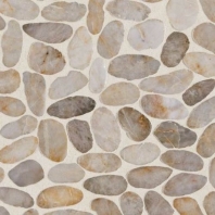 Stone Creamy Sand River Pebble Mosaic DA06