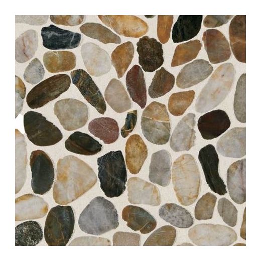 Stone Earthy Blend River Pebble Saw Cut Mosaic DA07