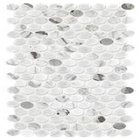 Marble Venetian Calacatta 1 1/2x5/8 Oval Mosaic Polished M474