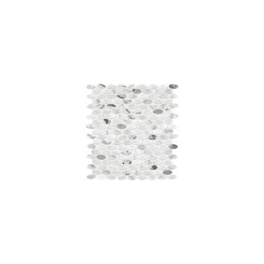 Marble Venetian Calacatta 1 1/2x5/8 Oval Mosaic Polished M474