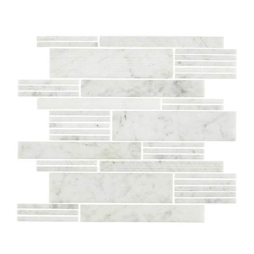 Marble Carrara White Modern Linear Mosaic M701