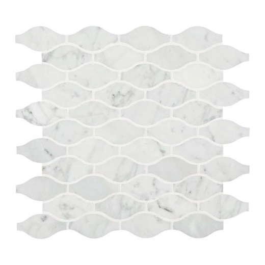 Marble Carrara White 3x1 1/2 Marquise Polished Mosaic M701