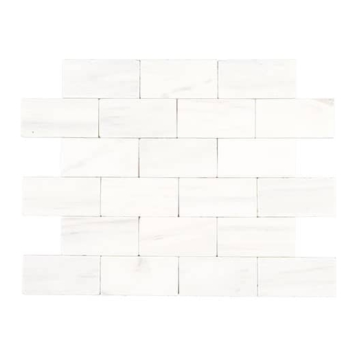 Marble Contempo White 3x6 Subway Tile Tumbled M313