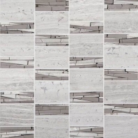 Limestone Chenille White Abstract Polished Mosaic L191