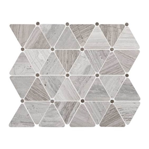 Limestone Chenille White Triangle Polished Mosaic L191