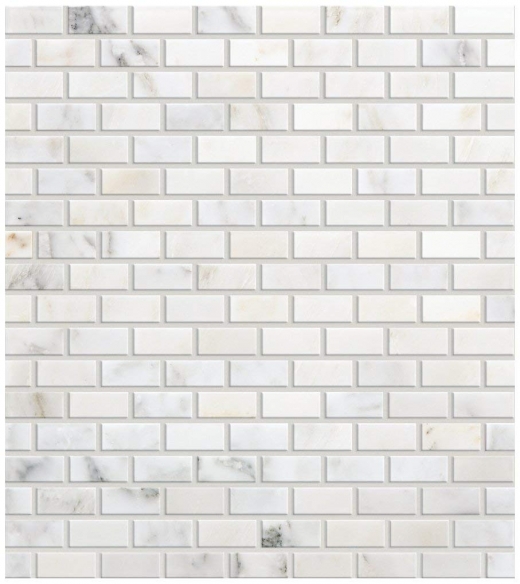 Marble First Snow Elegance 1/2x1 Brick-Joint Polished Mosaic M190