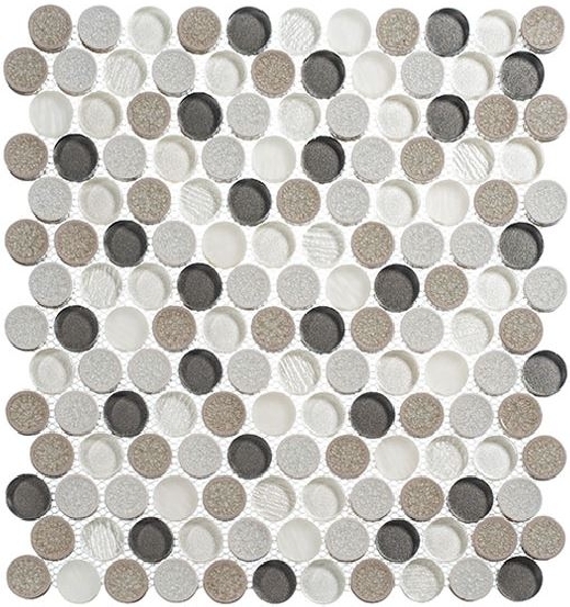 Local Gala CRM476 Crushed Penny Round Mosaic Tile