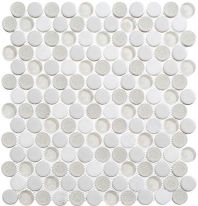 Festive Whites CRM478 Crushed Penny Round Mosaic Tile
