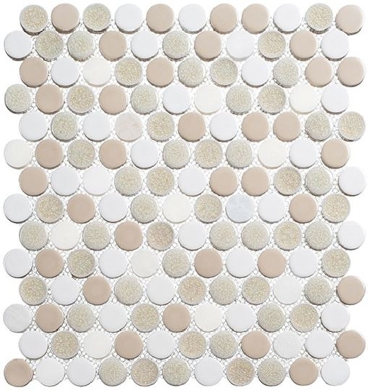 Banquet Hall CRM479 Crushed Penny Round Mosaic Tile