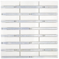 Soho Studio Bamboo Series White Thassos with Celeste Line Marble Tile