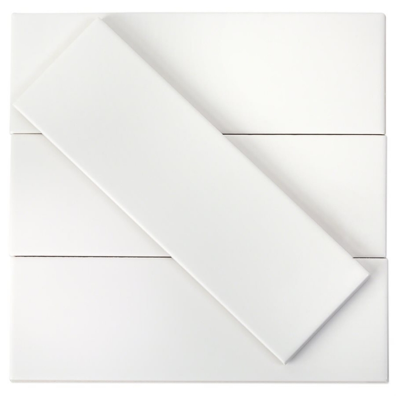 White Matte 3x9 Ceramic Subway Tile, White Matte Subway Tile