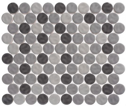 Harmony Series Vintage Gray Penny Round Tile