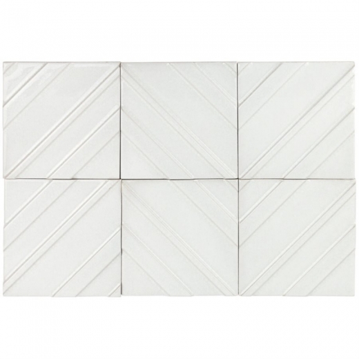 Baroque Tudor Blanco 6x6 Chevron Tile