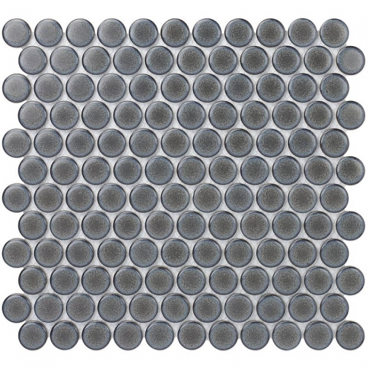 Denim 1 Inch Chard Black Circles Pennyround Tile DNML1INCHCHRDBLK