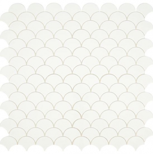 Daltile RV26 Revalia Felicity White Ceramic Fan Tile