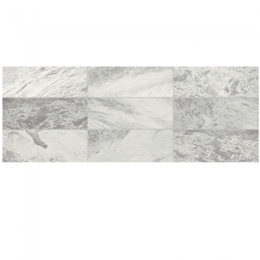 Raine Stratus White 3x9 Marble Subway Tile Polished
