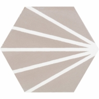 Aries Gris with Blanco Line 8" Hexagon Tile TLKRARSGRISLN