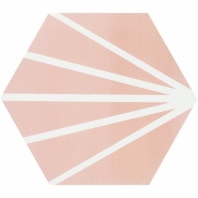 Aries Rose with Blanco Line 8" Hexagon Tile TLKRARSROSELN