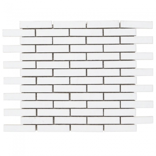 Downtown Brick Vintage White 1/2x3 Interlocking Tile DWTNBRKVTGWHT