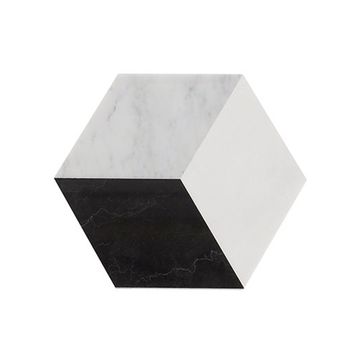 Pari Classico - Thassos, Nero and Carrara Polished Hexagon Tile PARICLASSICO