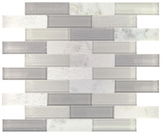 Simply Stick Mosaix Daphne White and Glass Blend Brick Joint Mosaic Tile