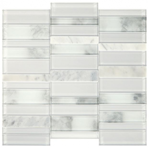 Simply Stick Mosaix Stormy Mist and Glass Blend Straight Stack Tile